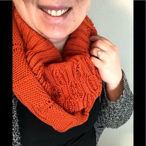 Burnt orange turtle neck scarf